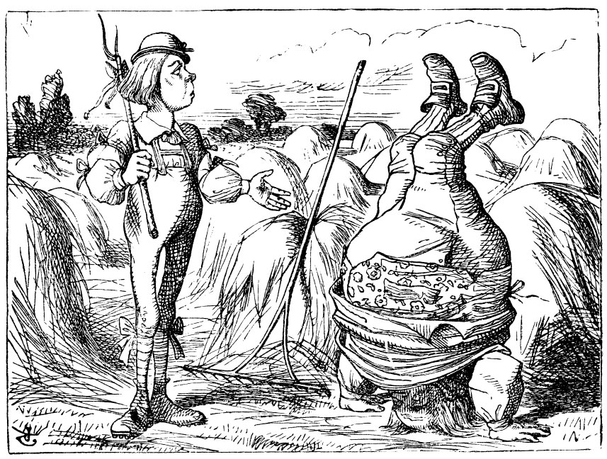 Original children's illustration by John Tenniel of You Are Old Father William fat man headstand from Alice in Wonderland 