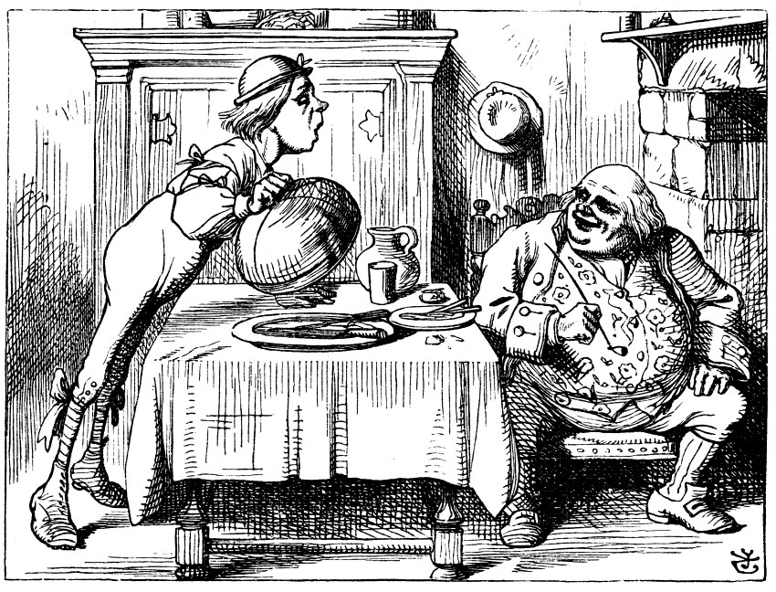 Original children's illustration by John Tenniel of You Are Old Father William from Alice in Wonderland 