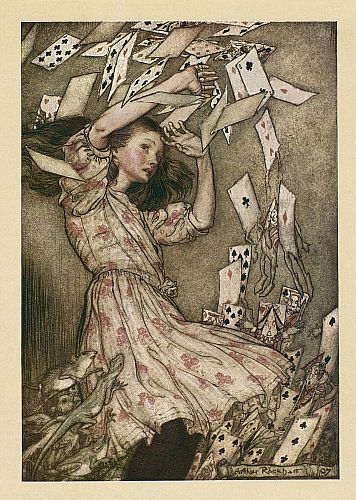 Original children's illustration of Pack of Cards from Alice in Wonderland 