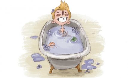 Header illustration from short story for kids Bathtub Safari by Book Dash