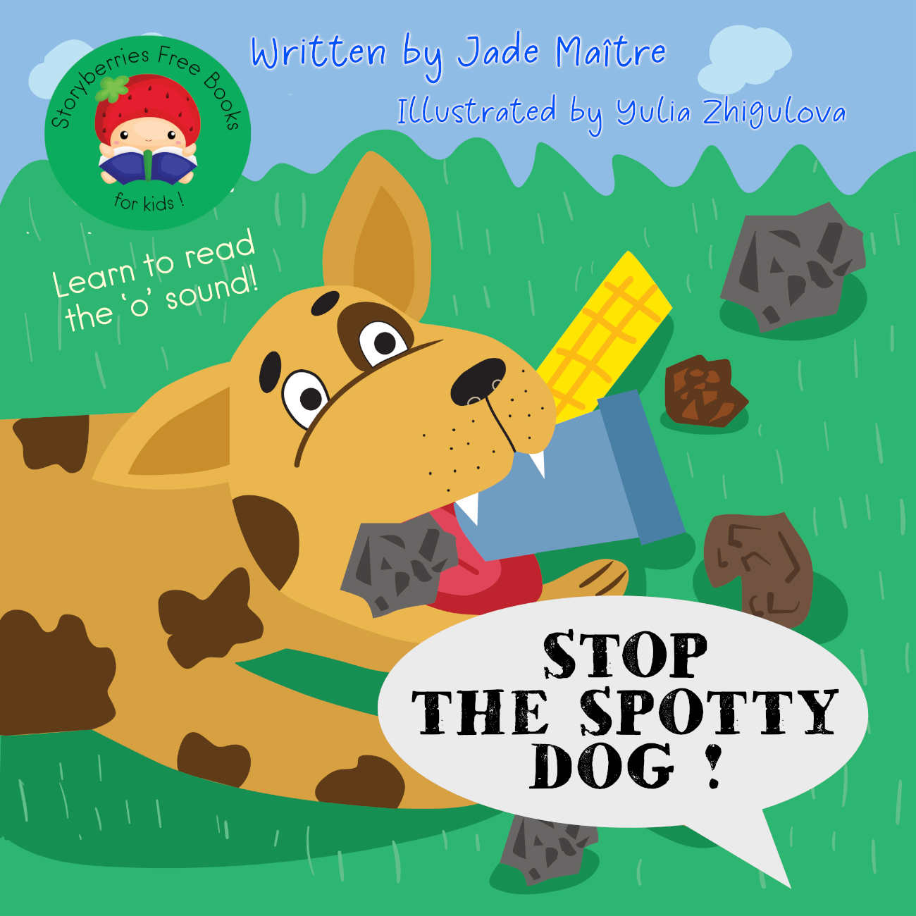 Bedtime stories Stop the Spotty Dog by Jade Maitre - book cover rgb