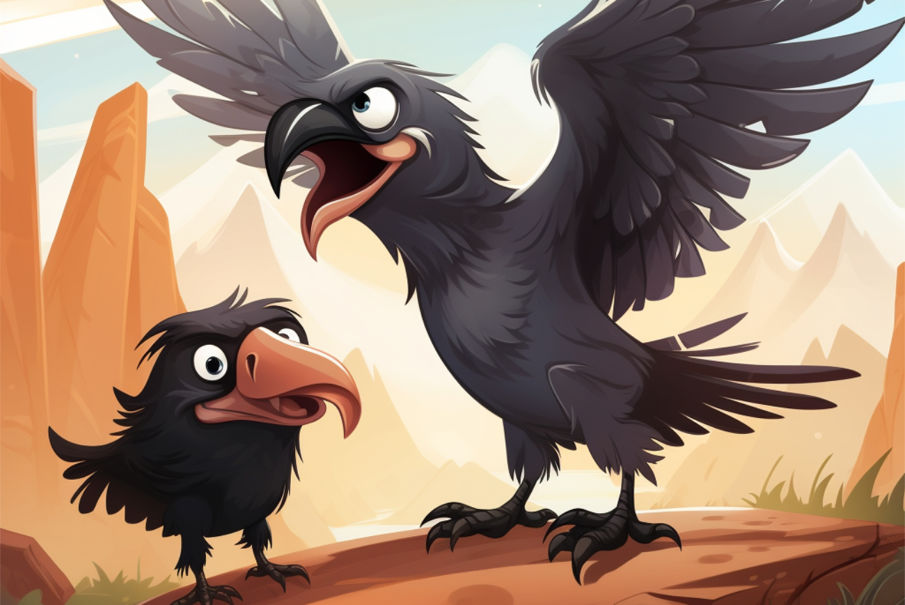 Bedtime stories The Raven Who Would Rival the Eagle fairy tales for kids