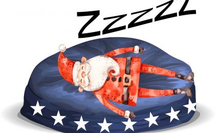 Christmas stories Santa's beanbag sleeping illustration sleeping