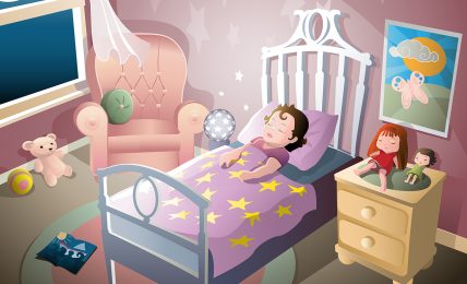 Illustration for children's bedtime story Dolly Dimple