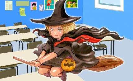 Kids writing The Broomstick stories by kids header illustration