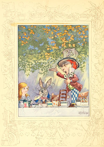 Original children's illustration of Mad Hatter from Alice in Wonderland 