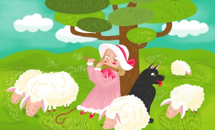 Nursery rhymes Little Bo Peep poems for kids illustration 1