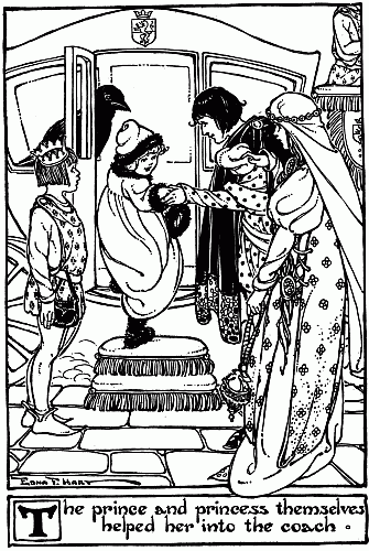 Bedtime stories by Hans Christian Andersen - Snow Queen illustration of little girl and prince and princess